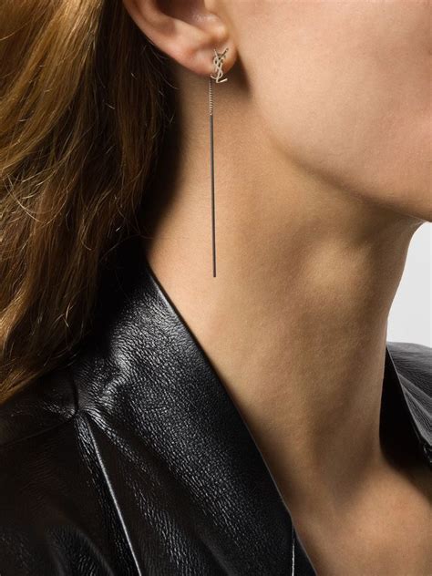 saint laurent opyum ysl threader earrings|Saint Laurent Opyum Ysl Long Threader Earrings In Metal.